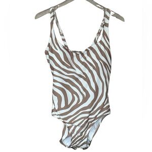 Michael Kors Zebra Tan Stripe 1 Piece NWOT